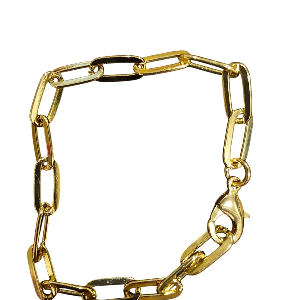 Gold Bracelet Set 4pc Minimalist Stack Beaded Paperclip Chain Dainty Jewelry - Picture 5 of 10